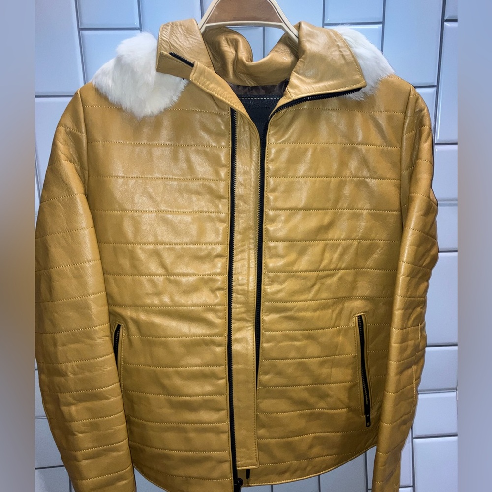 Mexican gold leather jacket
